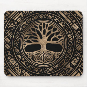 Tree of life -Yggdrasil Runic Pattern Mouse Pad