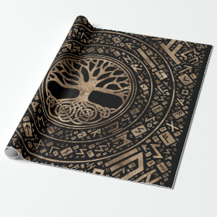 Tree of life -Yggdrasil Runic Pattern Wrapping Paper