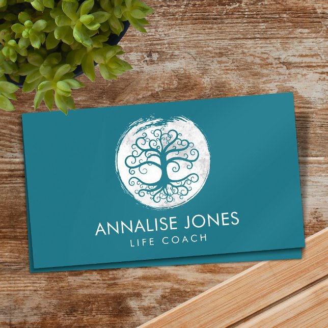 Tree of life - Yggdrasil - white watercolor Business Card (Creator Uploaded)