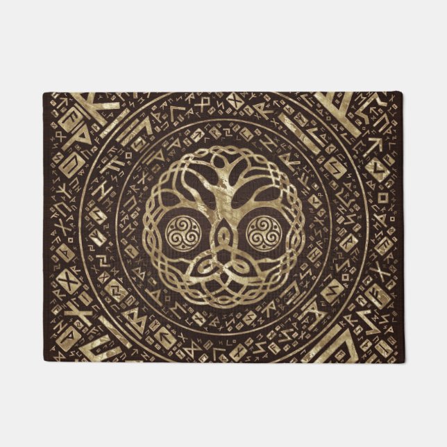 Tree of life -Yggdrasil with Trinity Knot Doormat (Front)