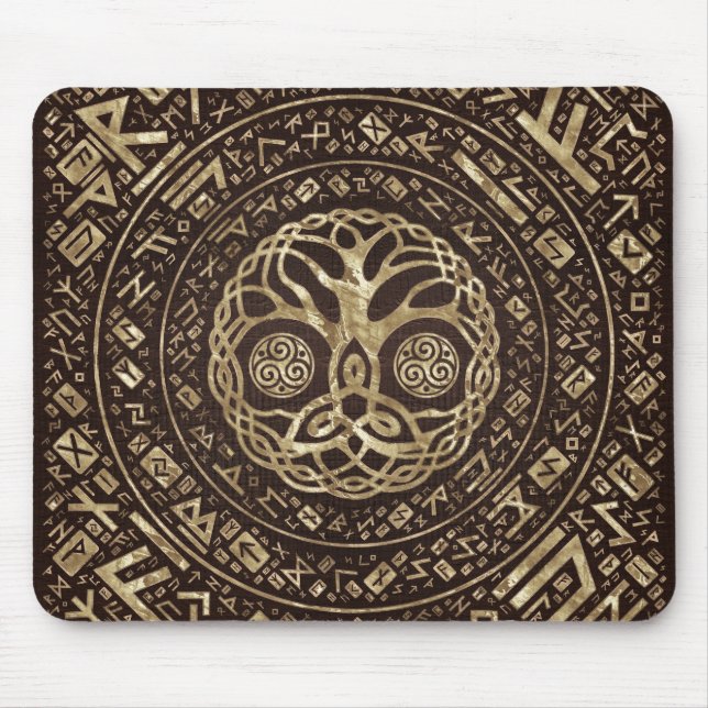 Tree of life -Yggdrasil with Trinity Knot Mouse Pad (Front)