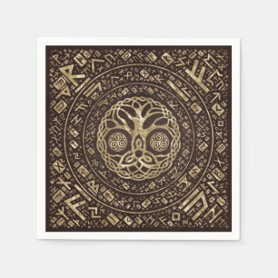 Tree of life -Yggdrasil with Trinity Knot Napkin