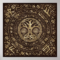 Tree of life -Yggdrasil with Trinity Knot