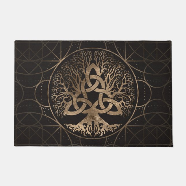 Tree of life -Yggdrasil with Triquetra Doormat (Front)