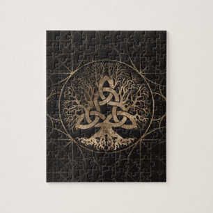 Tree of life -Yggdrasil with Triquetra Jigsaw Puzzle