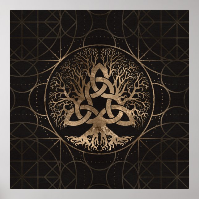 Tree of life -Yggdrasil with Triquetra Poster (Front)