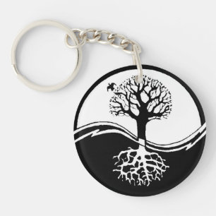 Tree of Life Yin Yang Key Ring