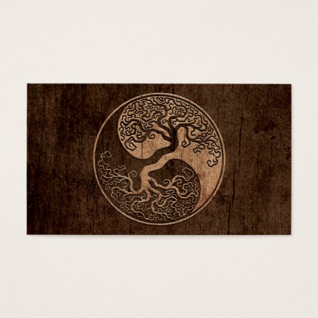 Tree of Life Yin Yang with Wood Grain Effect (Front)