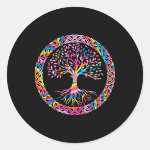 Tree Of Life Yoga Chakra Astrology Yggdrasil Celti Classic Round Sticker