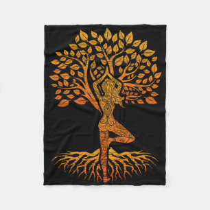 Tree Of Life Yoga Chakra Haka, Clic Fit, Round Nec Fleece Blanket