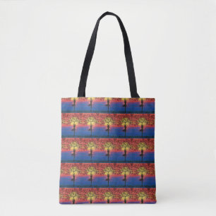 tree of life yoga tapestry tote bag