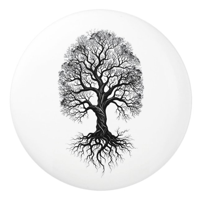 Tree of Life Zen Ceramic Knob (Front)