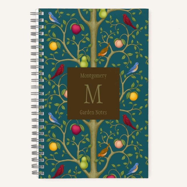 Tree of Living Treasures Monogrammed 5.5x8.5 Notebook (Front)