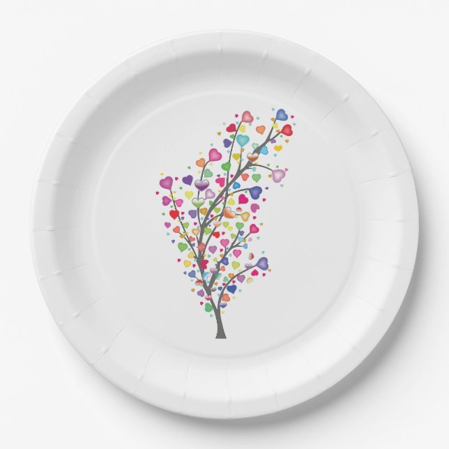 Tree of Love and Harmony Paper Plate (Front)