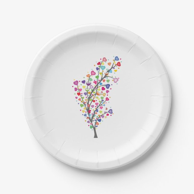 Tree of Love and Harmony Paper Plate (Front)
