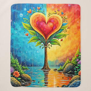 Tree of Love and Life Design Sherpa Blanket