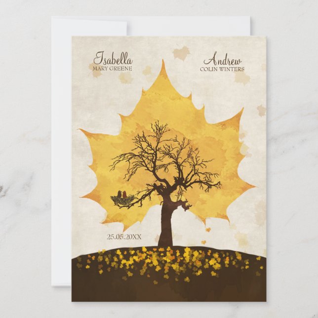 Tree of Love - Autumn Wedding Invite (Front)