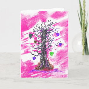 Tree of Love Pink Greeting Card