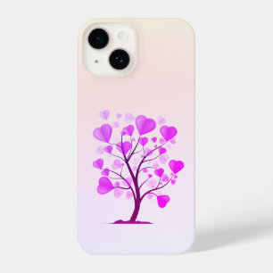 Tree of Love Tree of Hearts Pink Pastel Watercolor iPhone 14 Case