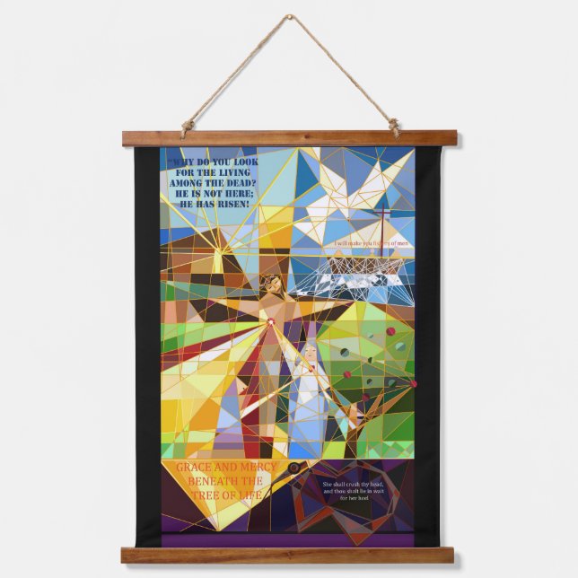 Tree of our salvation Jesus and Mary Hanging Tapes Hanging Tapestry (Front)