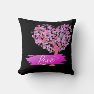 Tree Of Pink Hearts With Love Cushion
