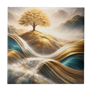 Tree of Serenity, a breathtaking fusion of nature. Ceramic Tile
