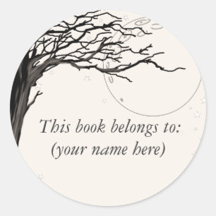 Tree, old newspaper quality classic round sticker