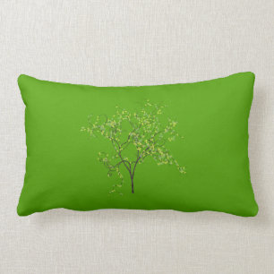 Tree on Green Background Lumbar Cushion
