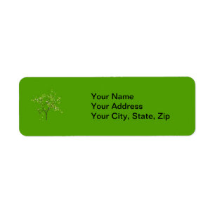 Tree on Green Background Return Address Label