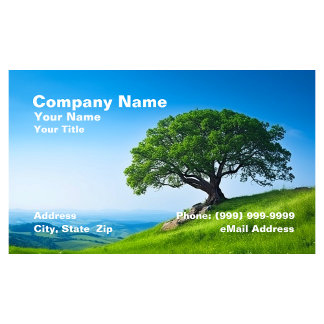 Tree on Hill Against Clear Blue Sky Business Card