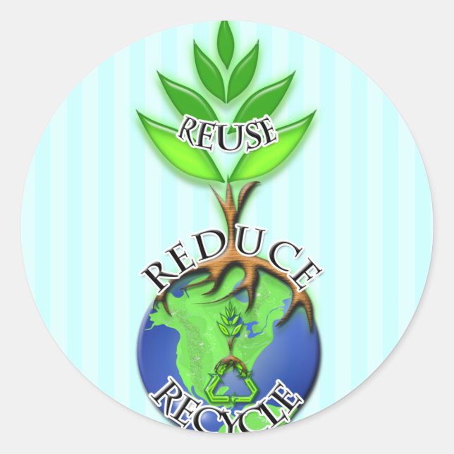 Tree On Top of Earth Roots Stickers (Front)