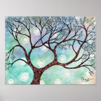Tree on Vellum with Watercolor Background