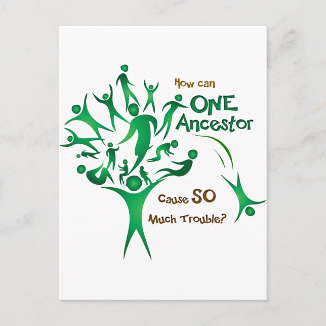 Tree One Ancestor Postcard (Front)