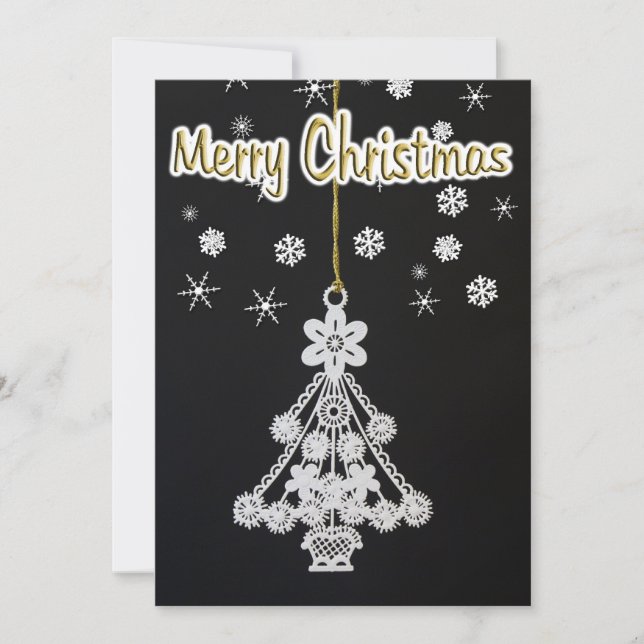 Tree Ornament & Snowflakes Invitation (Front)