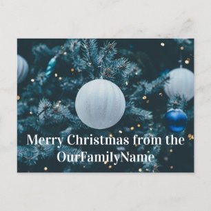 Tree Ornament White Christmas Customise Postcard