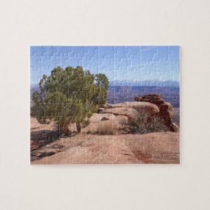 Tree Out of Red Rocks II at Canyonlands Jigsaw Puzzle