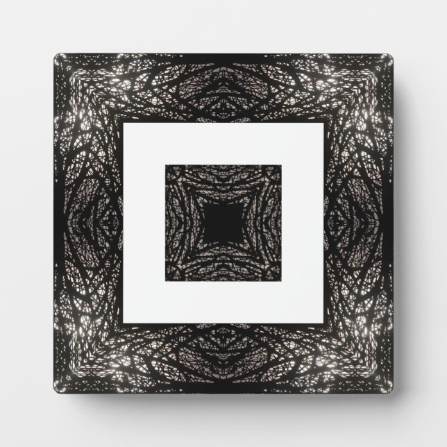 Tree pattern black and white plaque (Front)