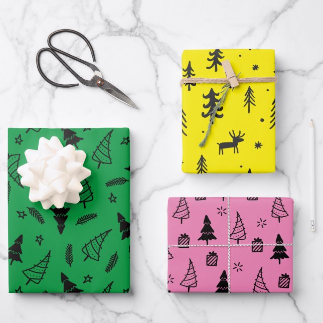 Tree Pattern Christmas Wrapping Papers Wrapping Paper Sheet (Front)