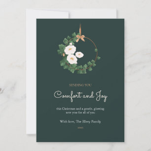 Tree Peony Ivy Copper Hoop Family Christmas Card
