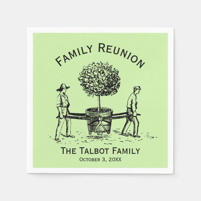 Tree Personalised Family Reunion Paper Napkins (Front)