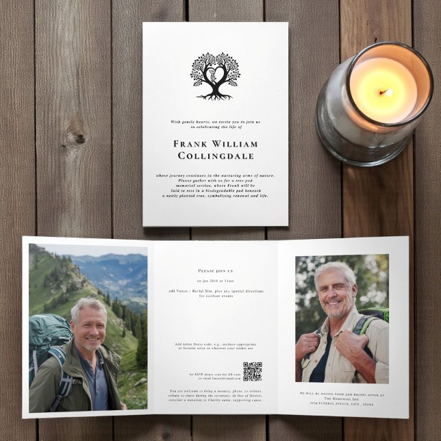 Tree pod Natural Burial Remembrance Invitation (Creator Uploaded)