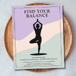 Tree Pose - Clean Yoga Instructor Flyer<br><div class="desc">A clean and modern yoga instructor flyer design featuring a silhouette of a person in a graceful tree pose (Vrksasana) against a soft background of lavender and pale mint green.
It could be used for activities such as yoga instructor or teacher,  meditation,  relaxation or wellness center,  therapist,  etc.</div>