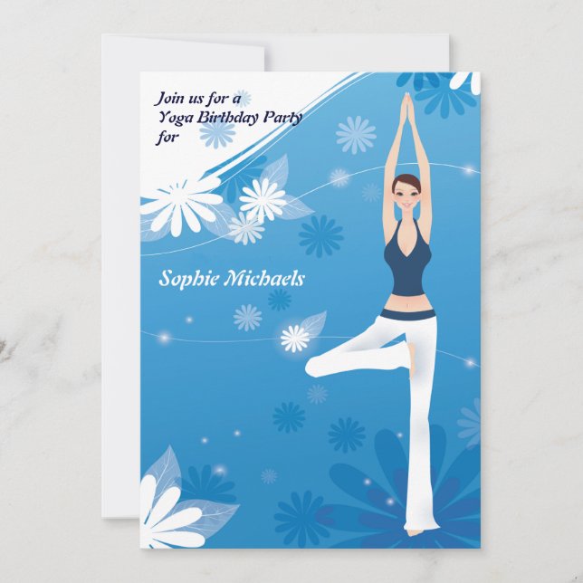 Tree Pose Yoga Party Invitation (Front)