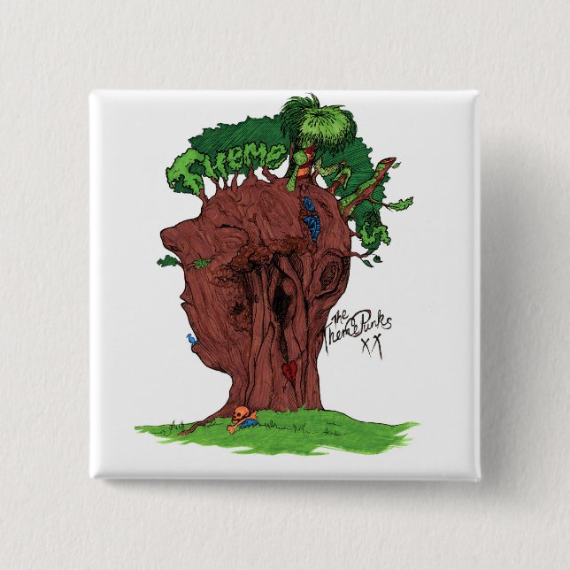Tree Punks Square Button (Front)