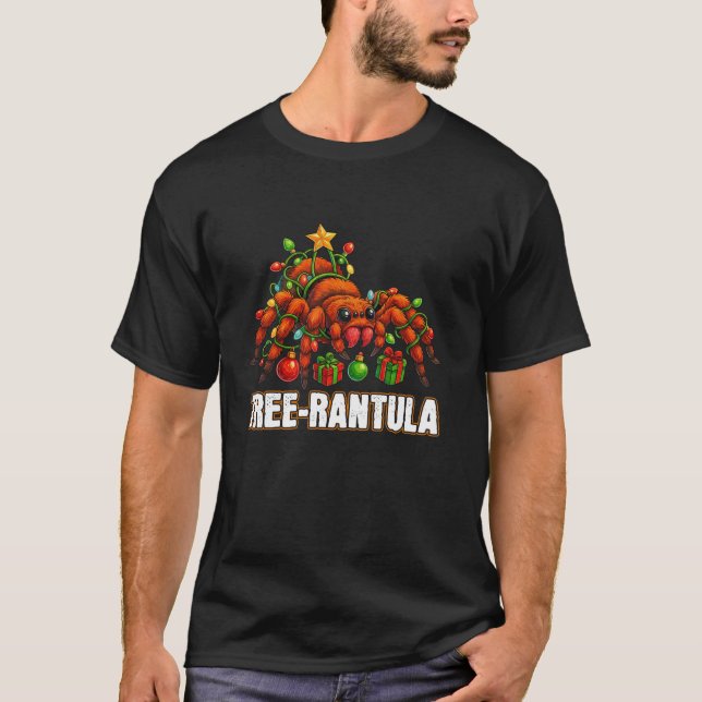 Tree rantula Xmas Tree Tarantula Arachnid Festive  T-Shirt (Front)