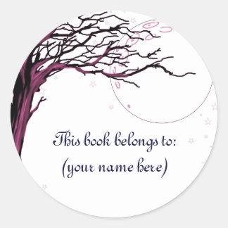 Tree, red classic round sticker