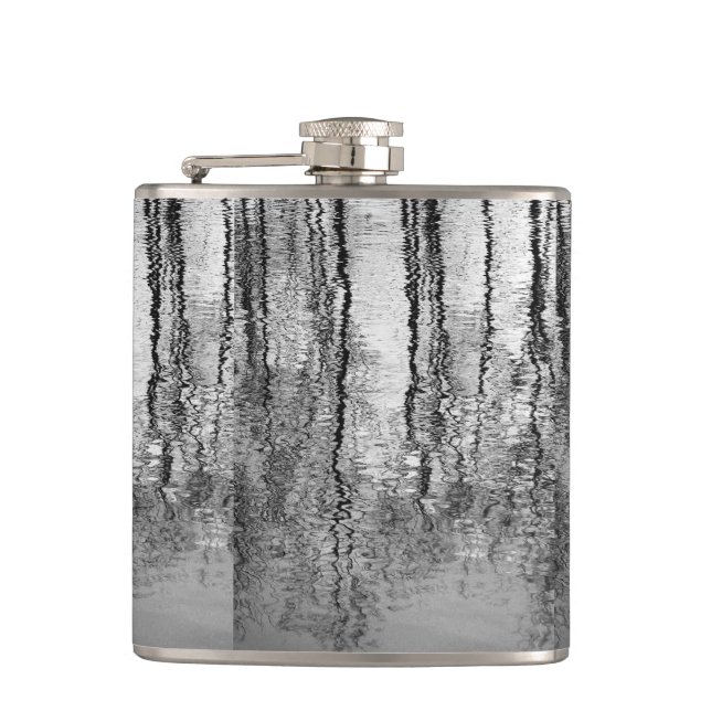 Tree Reflections Abstract Hip Flask (Front)