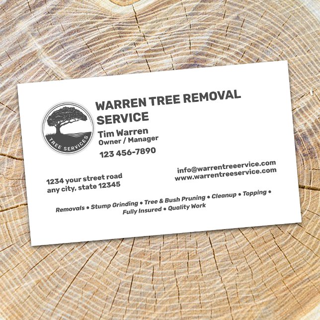 Tree Removal Service Company Business Card (Creator Uploaded)