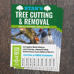 Tree Removal Service, Phone Number Flyer<br><div class="desc">Traditional tree logo on dark green background with placement for your photo. Easily change colour of tree.</div>