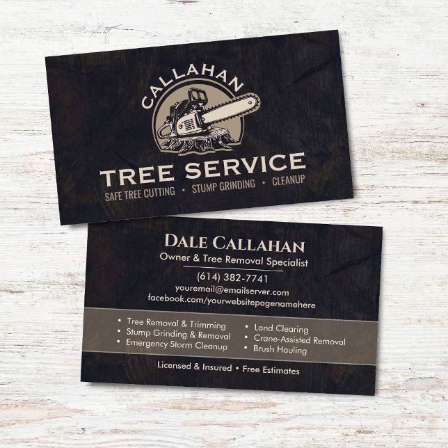 Tree Removal & Stump Grinding Services  Business Card (Creator Uploaded)